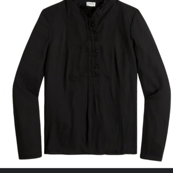 J. Crew Factory Tops - Jcrew Factory Long-sleeve top with ruffles BA743 P8